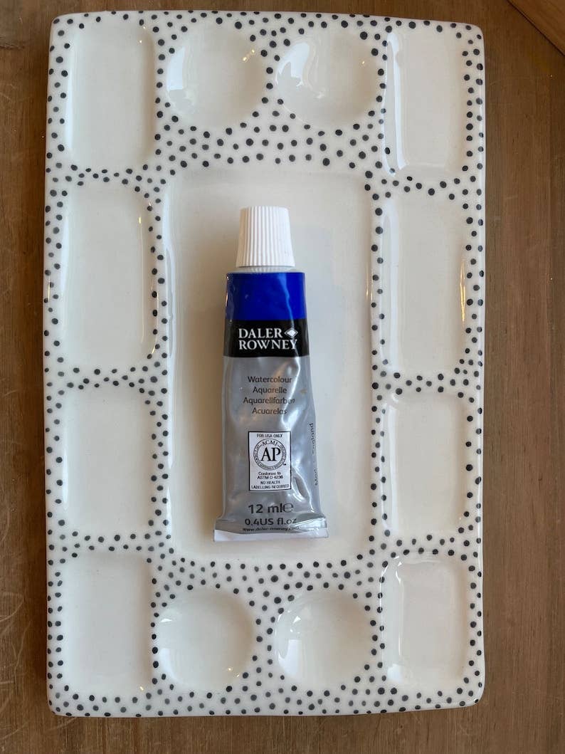 Handgemaakt Porselein palet, origineel keramisch kunstenaarspalet, aquarelpalet, muddy ceramic