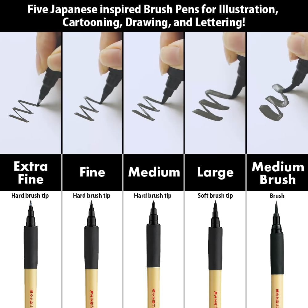 Kuretake Bimoji Fude Pen zwarte inkt, hard brush