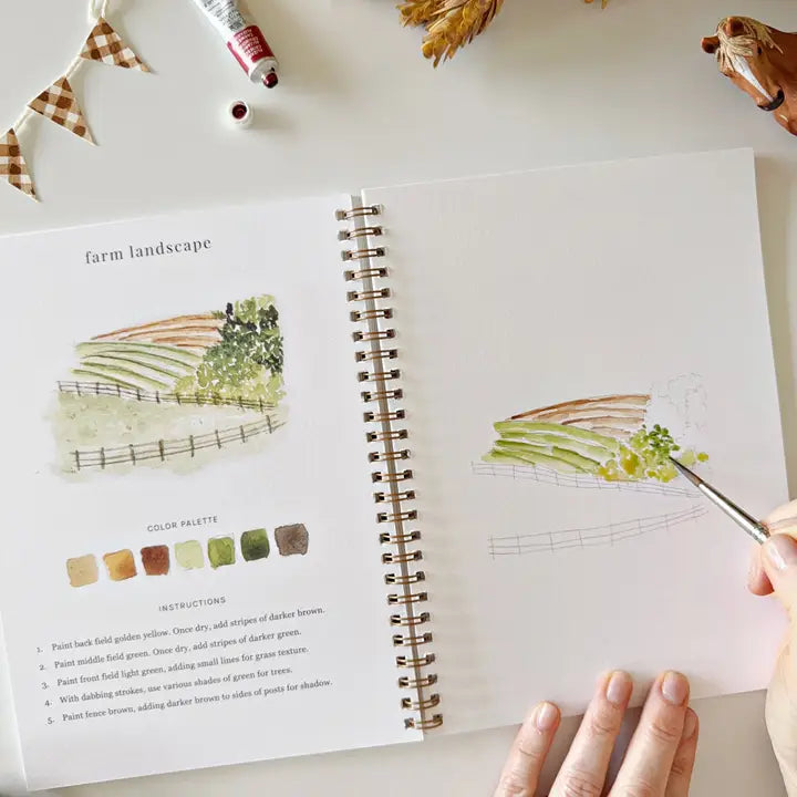 Aquarelverf werkboek - Farm- emily lex studio watercolor workbook