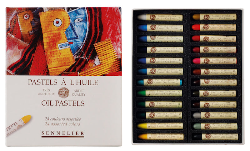Set 24 "Universele" kartonnen doos Oliepastels Sennelier