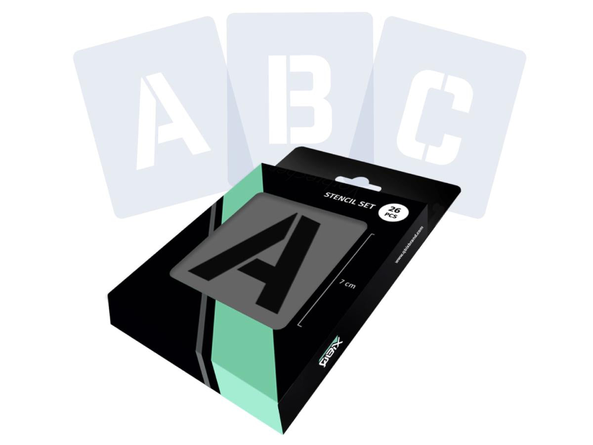 Letter stencil set Upper Case 7 cm hoog 26 stuks Qbix