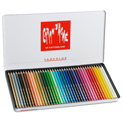 Fancolor potloden metalen doos 40 kleuren set Caran D'Ache