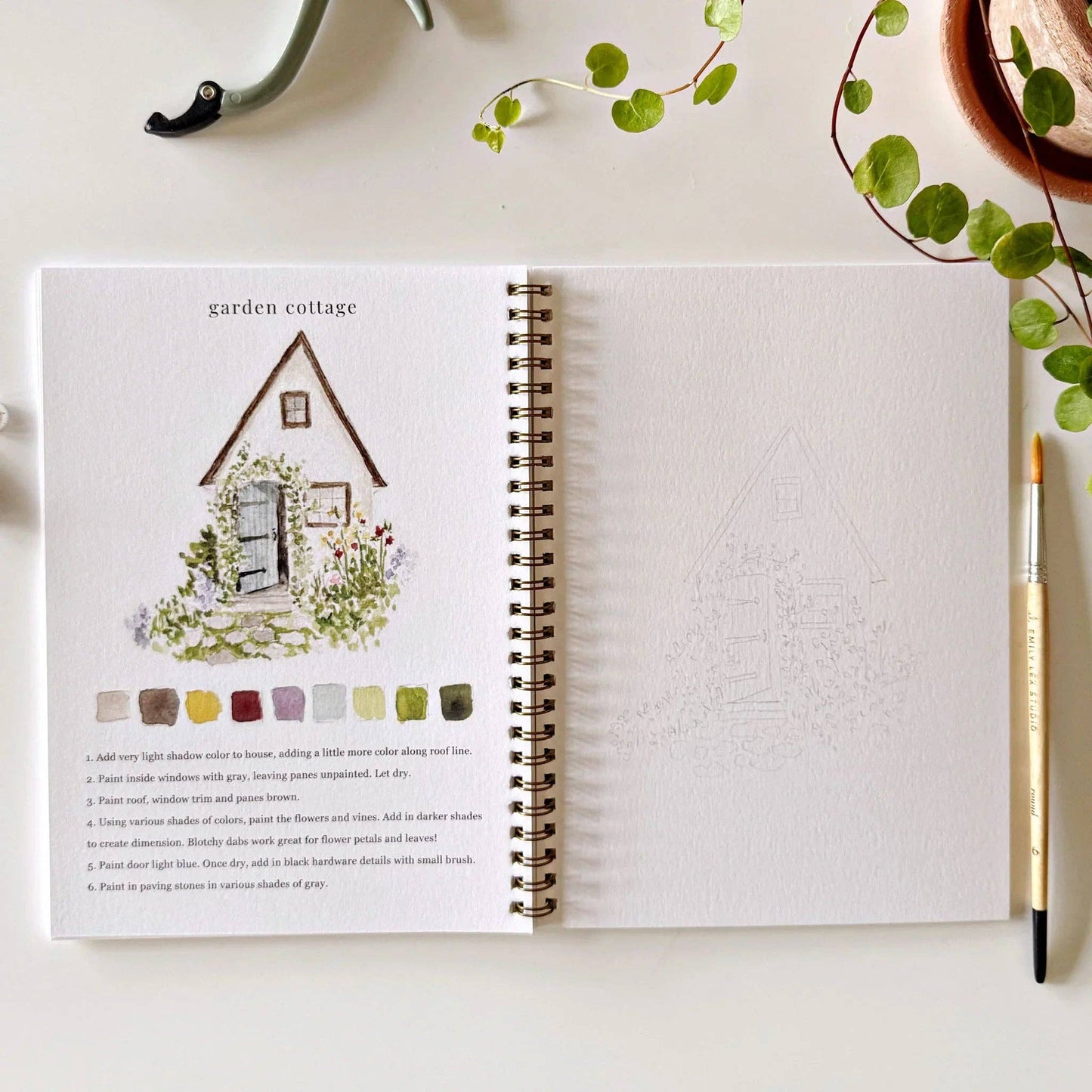 Aquarelverf werkboek - Tuinen - emily lex studio watercolor workbook