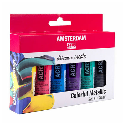 Amsterdam Acrylverf Set Colorful Metallic 6x20 ml