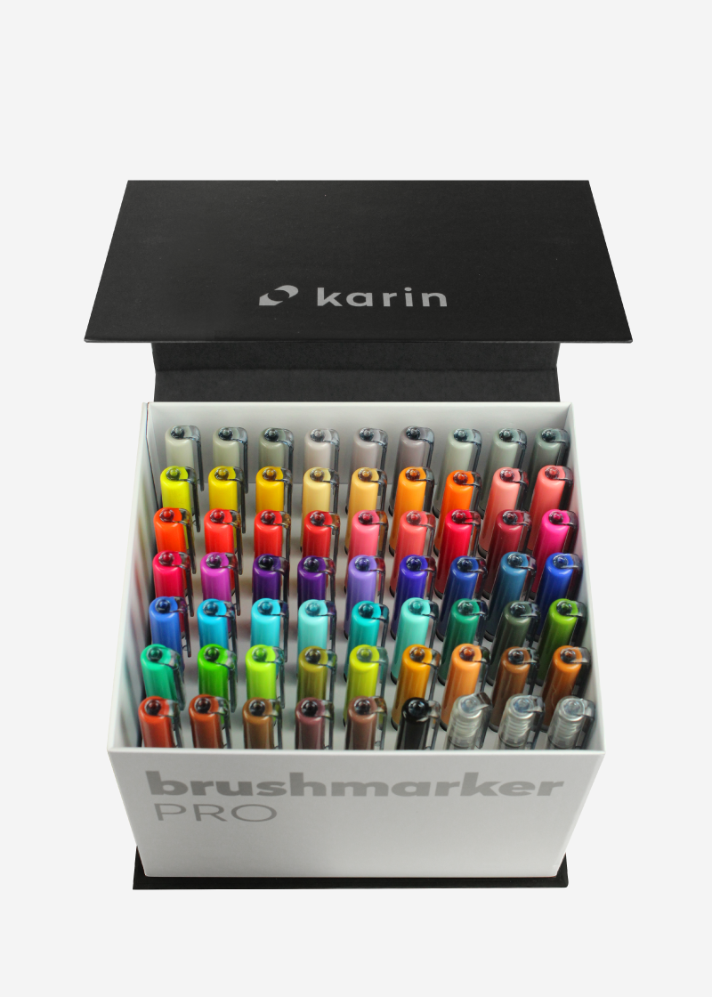 Brushmarker PRO Set Mega Box 60 colours + 3 blenders Karin