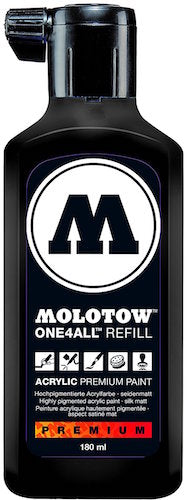 Acrylic Refill 180ml SIGNAL BLACK Molotow One4All