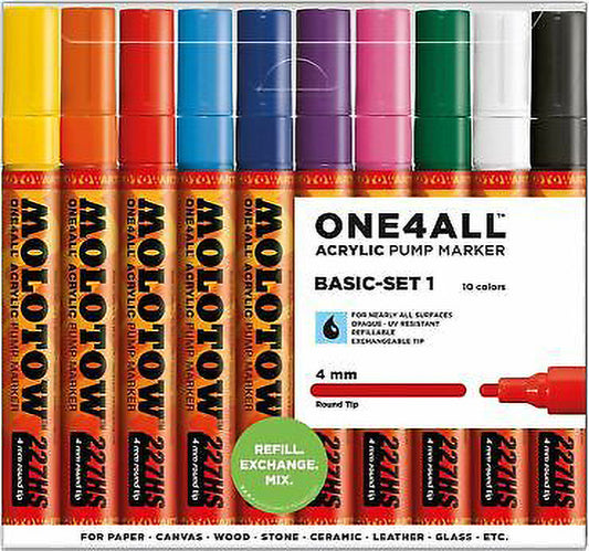 227HS Basic Set 1 - 4mm (x10) Molotow One4All Acryl Marker