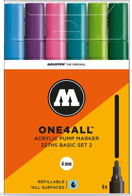 227HS Basic Set 2 - mm (6x) Molotow One4All Acryl Marker