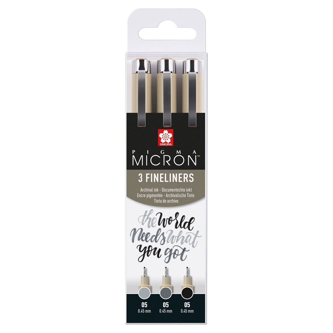 PIGMA Micron 3 Set Fineliners ZWART/GRIJS Sakura 05