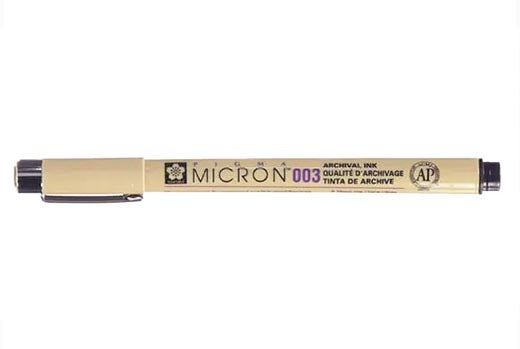 Pigma Micron 003 (0.15mm) BLACK Sakura Fineliner