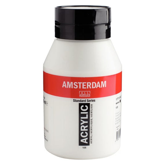 105 Titaanwit 1 liter Acryl 1000ml  pot Amsterdam