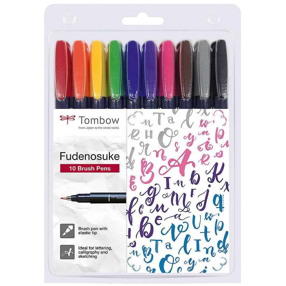 Tombow 10 Set Fudenosuke Gekleurd