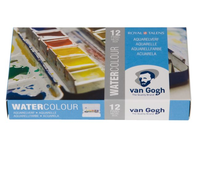 Van Gogh Waterverf set 12 napjes metalen blik Aquarelverf