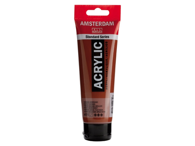 411 Sienna Gebrand 120 ml Tube Acrylverf Amsterdam