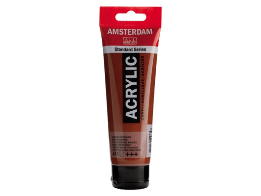 411 Sienna Gebrand 120 ml Tube Acrylverf Amsterdam