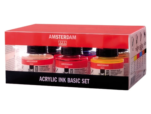 Combi set 6x30 ml Amsterdam Acryl Inkt