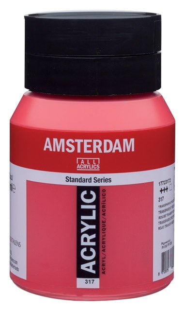 Amsterdam Acryl 500ml 317 Transparant Rood Middel