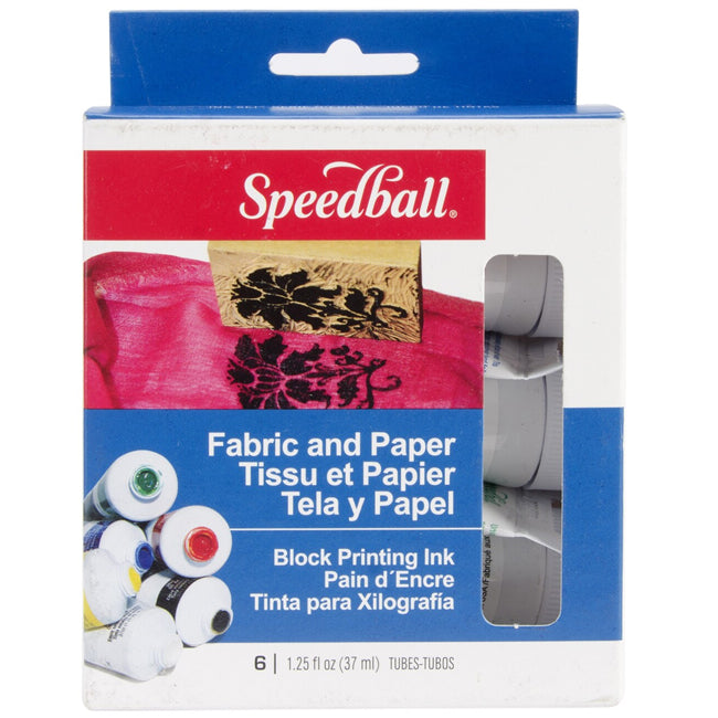 Block printing inkt set 6x 37ml Textiel en papier Speedball