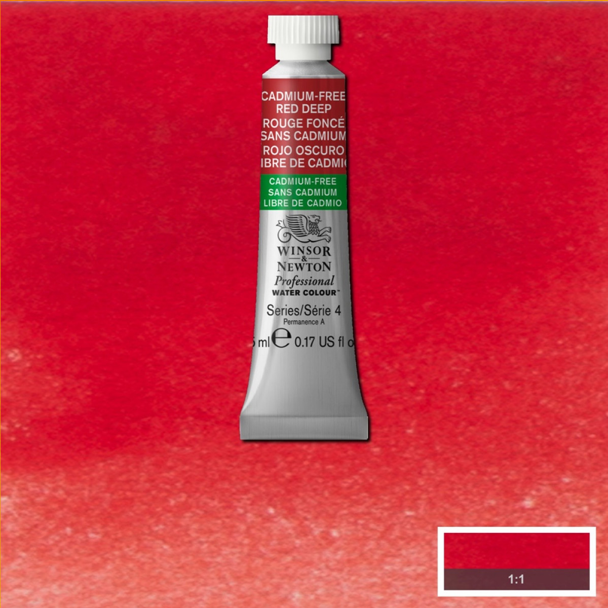 Cadmium FREE Red Deep 5ml  895 S4 Artist's Aquarel Winsor & Newton