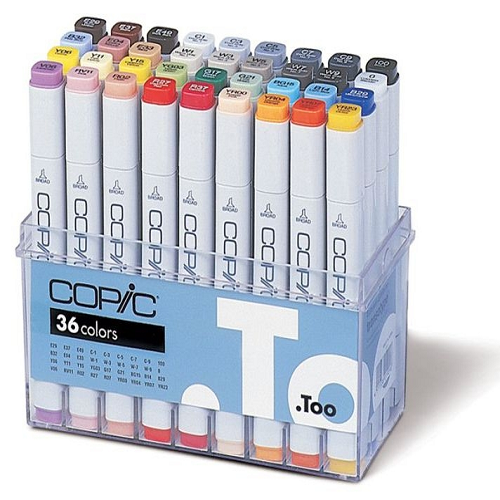 Copic markers, assortiment 36 kleuren Set