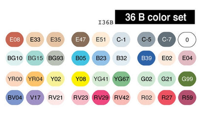 Copic Ciao set, 36 kleuren set B