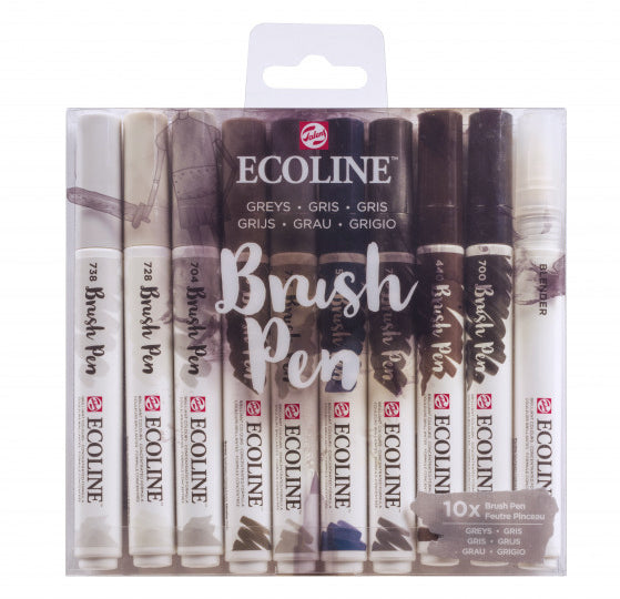 Ecoline Brushpen Grey set 10