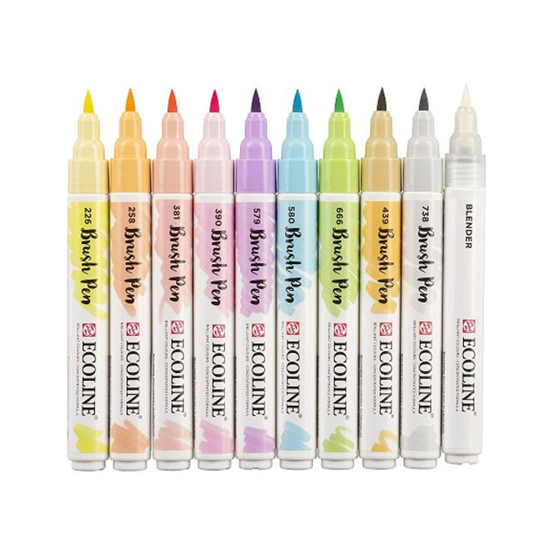 Ecoline Brushpen Pastel set 10