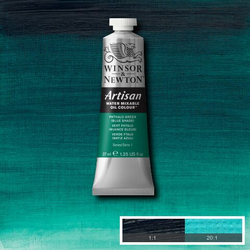 37ML Phtalo Groen blauwneigend, no 522 S1, W&N Artisan Watervermengbare Olieverf (Levertijd mogelijk 3-5 dagen)