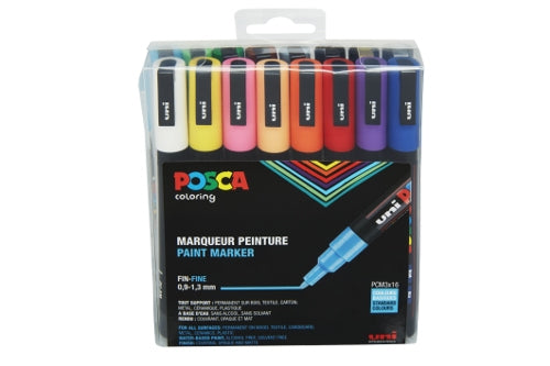 Posca PC3M/16A set medium dunne puntverf stiften