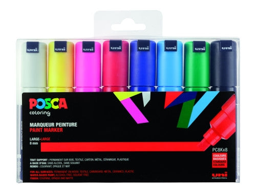 Posca PC8K/8 set grote punt verf stiften