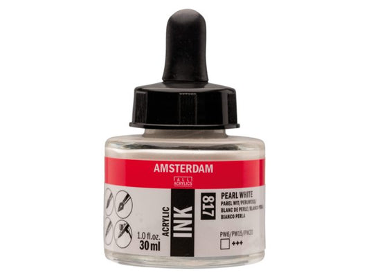 Pearl white 817 Amsterdam Acryl Inkt 30 ml.