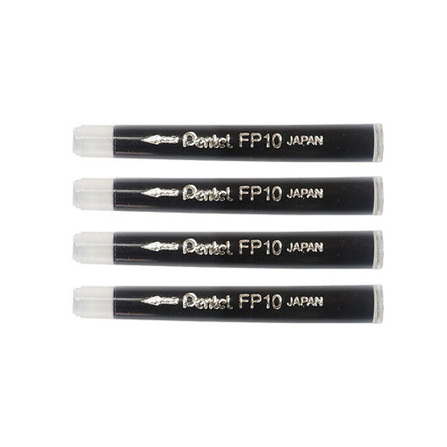 Pentel Brush Pen 4 Refill Cartridges fp10 zwart