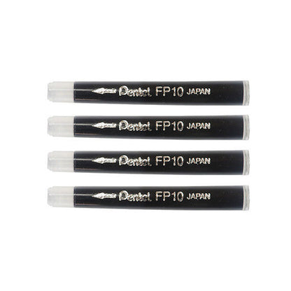 Pentel Brush Pen 4 Refill Cartridges fp10 zwart