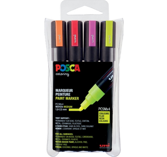 Posca PC5M/4 4A ASS10 set medium punt verf stiften