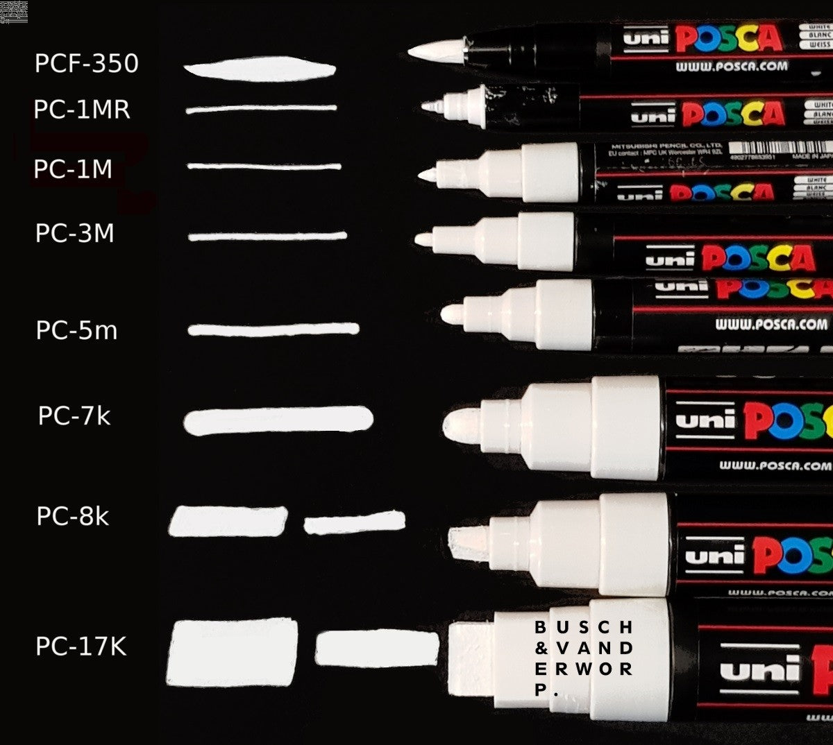 Posca verf stift PC7M geel - Ronde punt