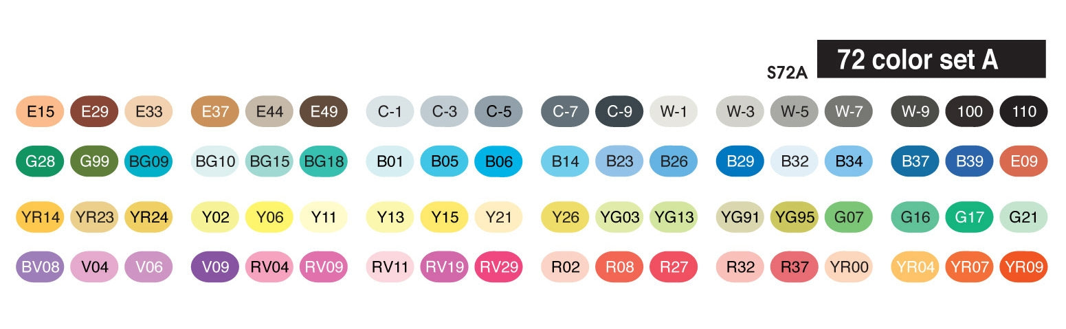 COPIC sketch 72 stuks Set A