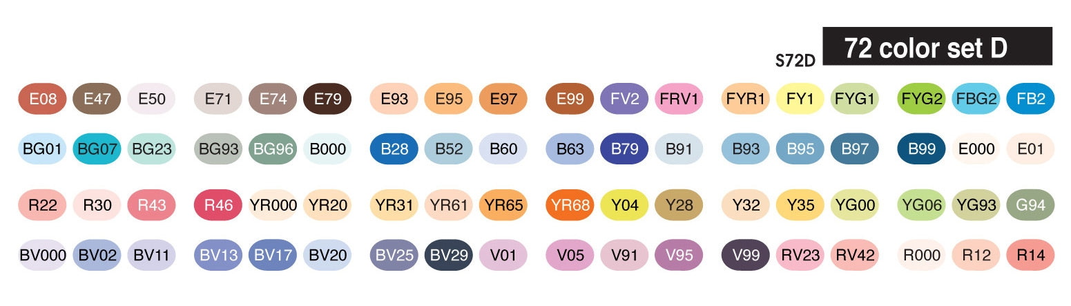 COPIC sketch 72 stuks Set D
