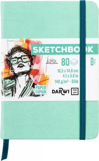 Dummy Mint A6(10,5x14,8 binnen) wit papier 80 vellen 140 grs gebonden met elastiek