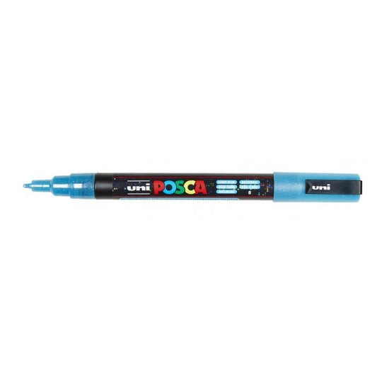 Posca verf stift PC3M Glitter Licht Blauw